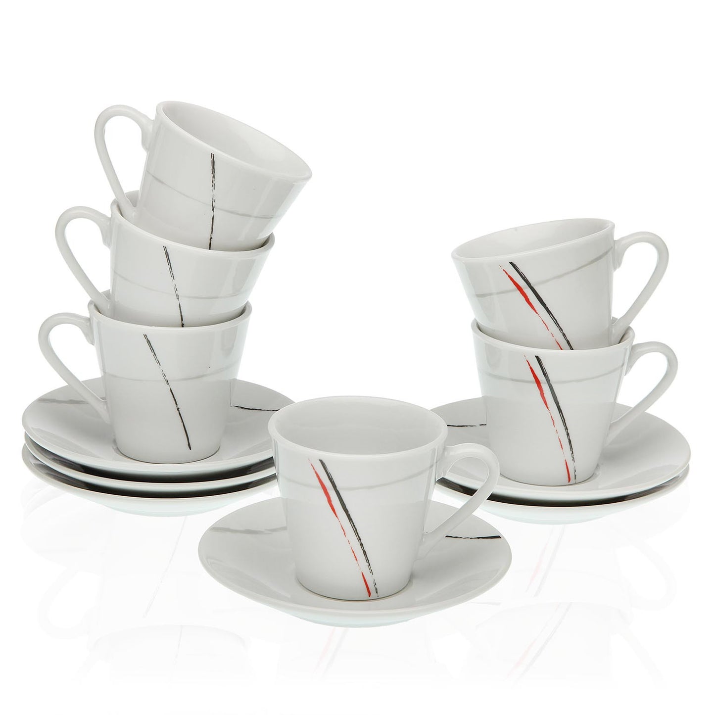 Tazzina Caffe + Piattino “GRAFFIO” (6pz+6pz) - BIONDI HOME
