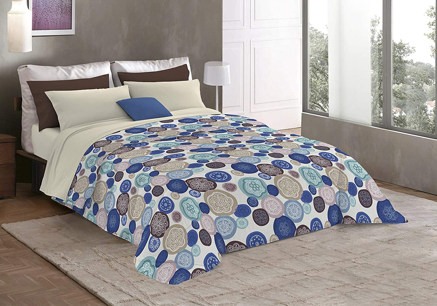 Trapunta “CERCHI BLU” - BIONDI HOME