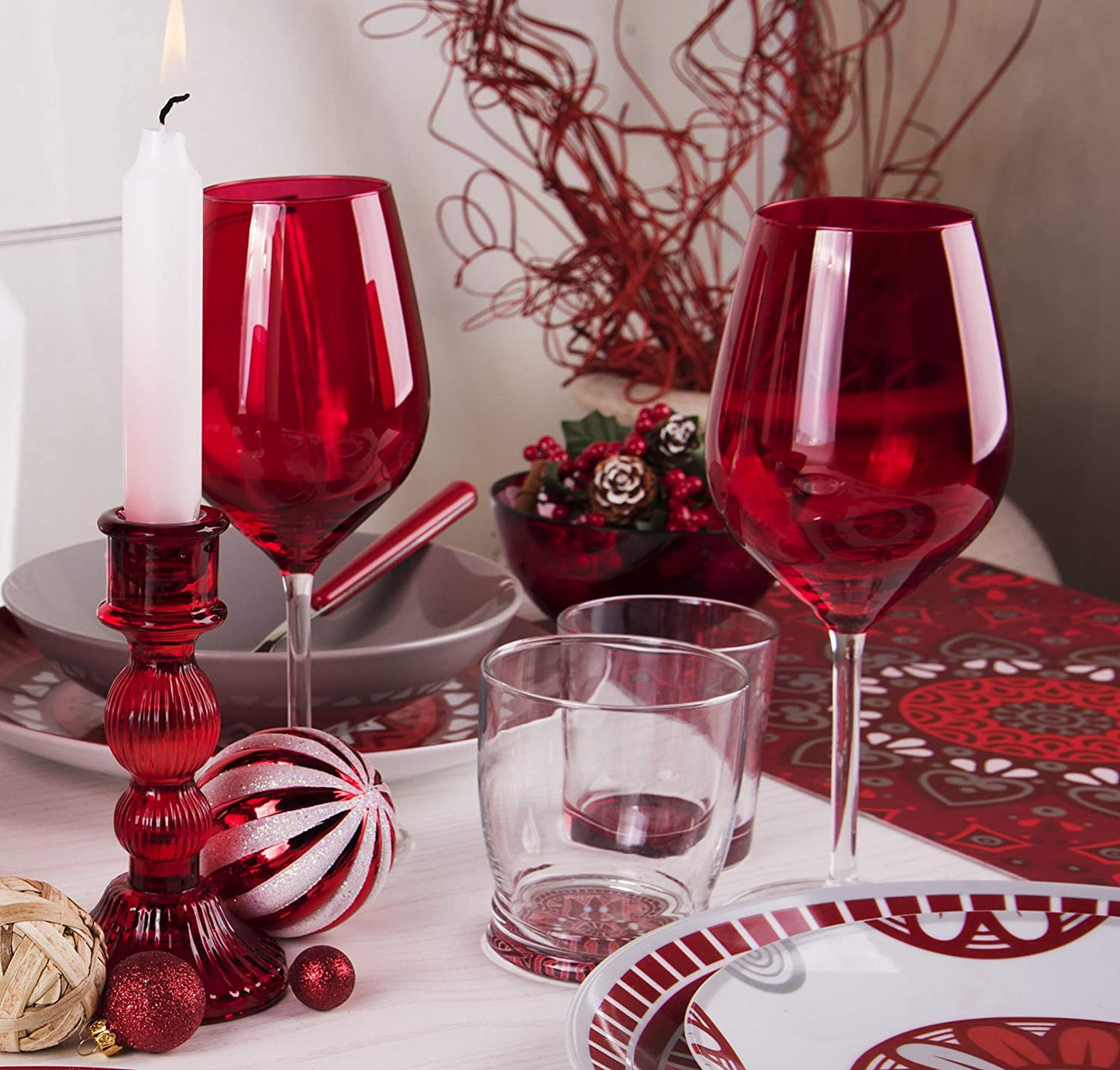 Bicchiere Acqua “MANDALA RED” (6pz)