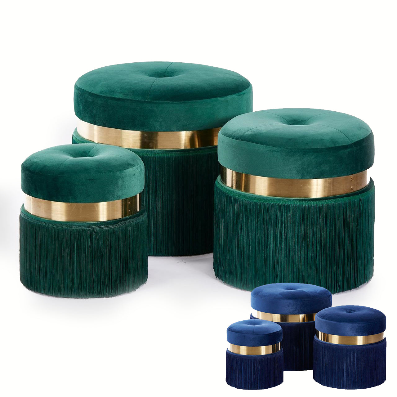 Set Pouf “ELITE” (3pz) - BIONDI HOME