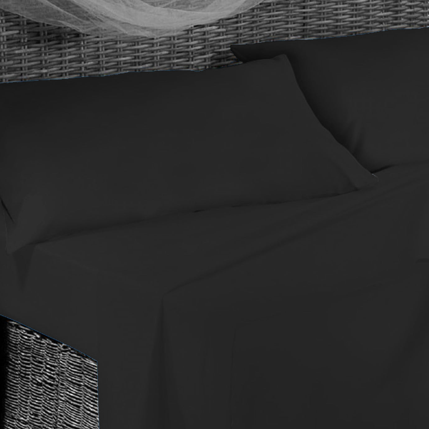 Completo Letto -NERO- Microfibra - BIONDI HOME
