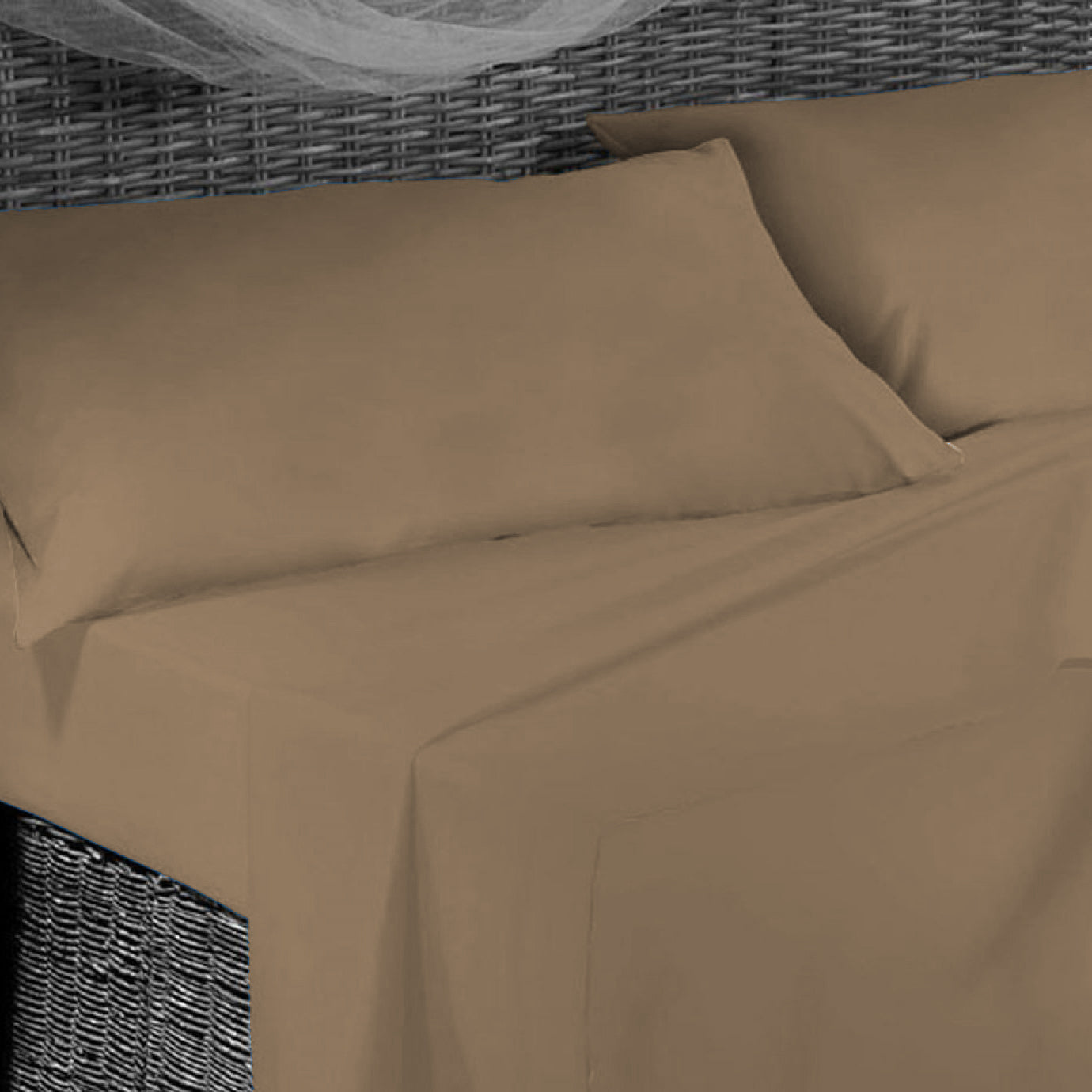 Completo Letto -NOCCIOLA- Microfibra - BIONDI HOME