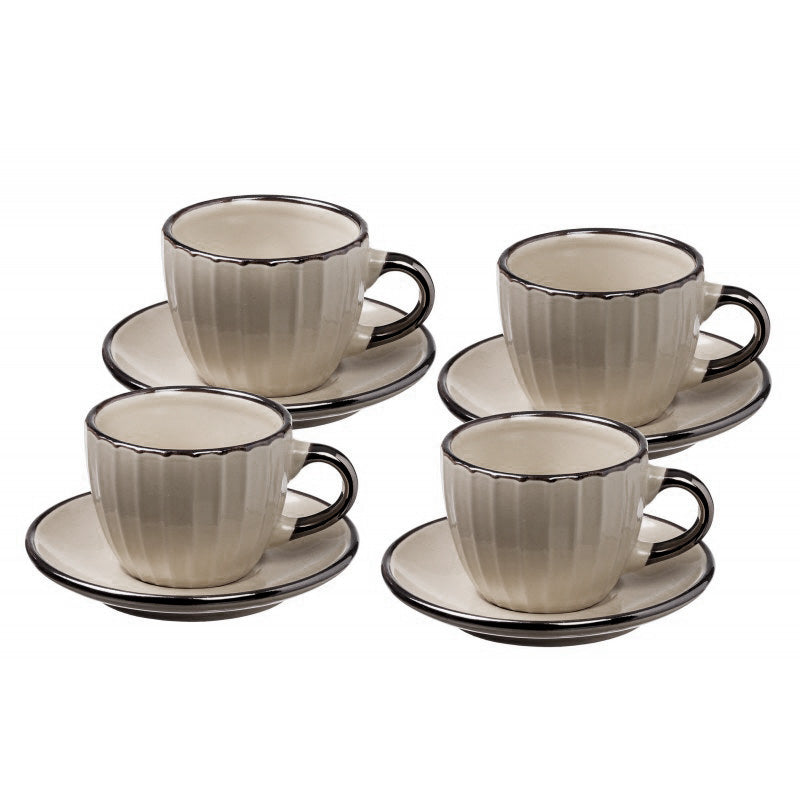 Tazzina Caffè + Piattino “SANDY” (4pz + 4pz) - BIONDI HOME