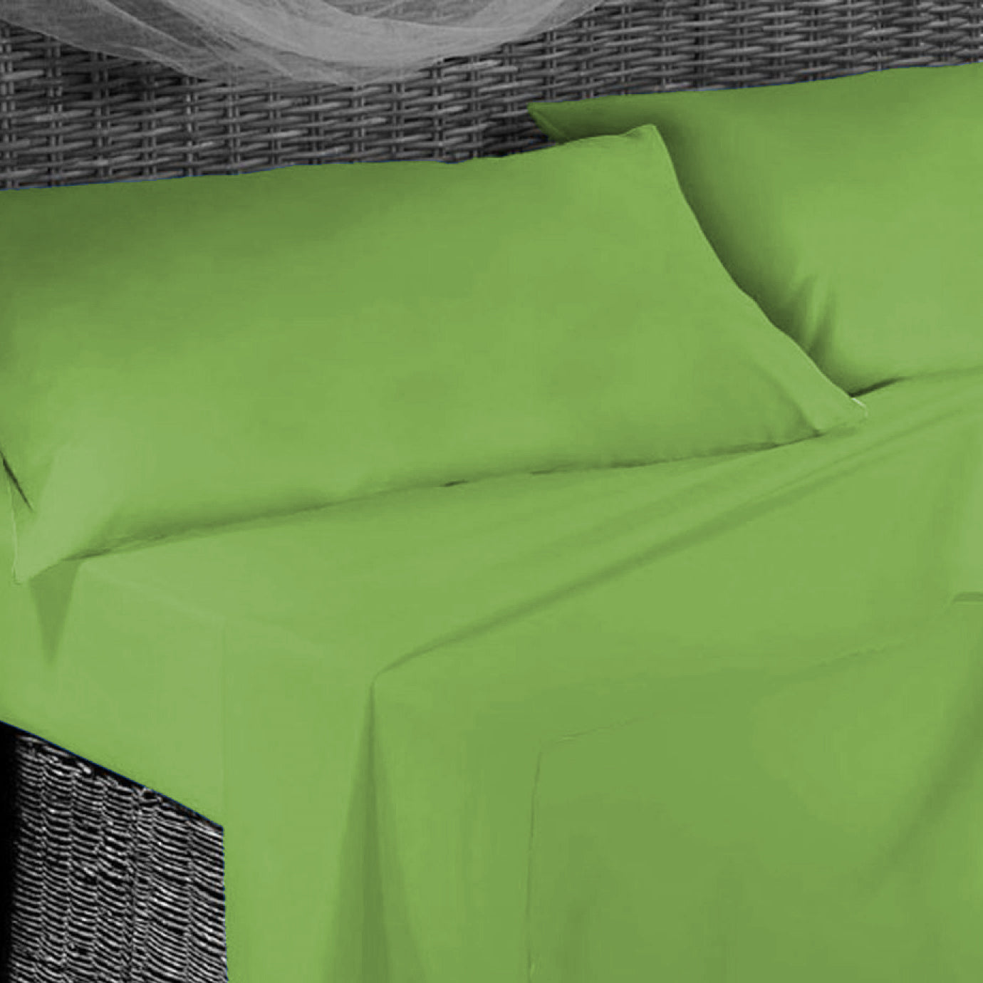Completo Letto -VERDE MELA- Microfibra - BIONDI HOME
