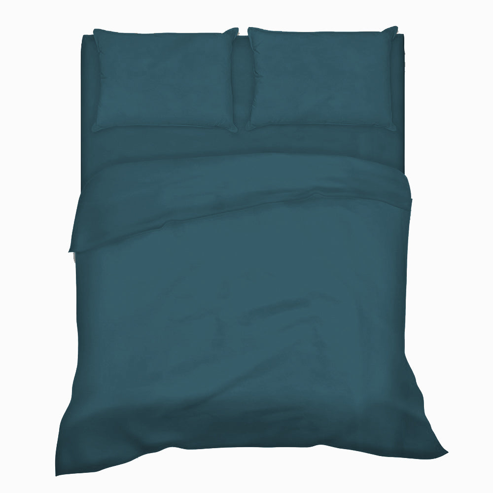 Completo Letto -VERDE PETROLIO- 100% Cotone TOP QUALITY - BIONDI HOME
