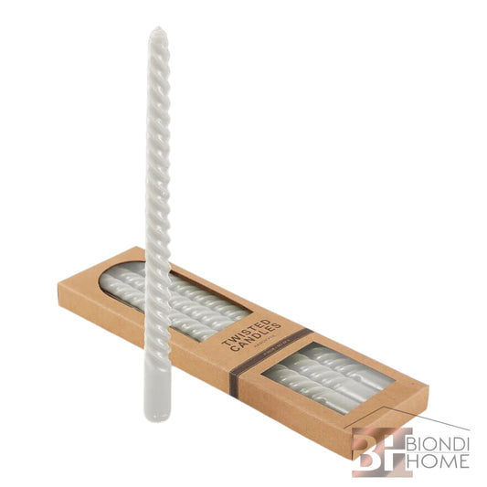 4PZ Candele Bianche Spirale 20cm