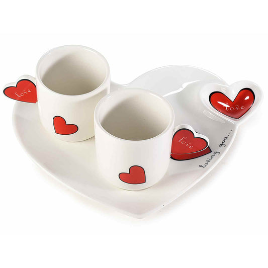 Tazzine “MY HEART” (2pz + vassoio) - BIONDI HOME
