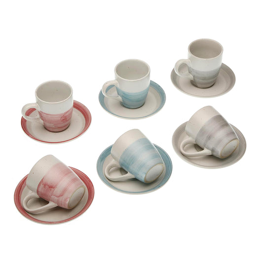 Tazzina Caffè + Piattino “ACQUERELLO” (6pz + 6pz) - BIONDI HOME