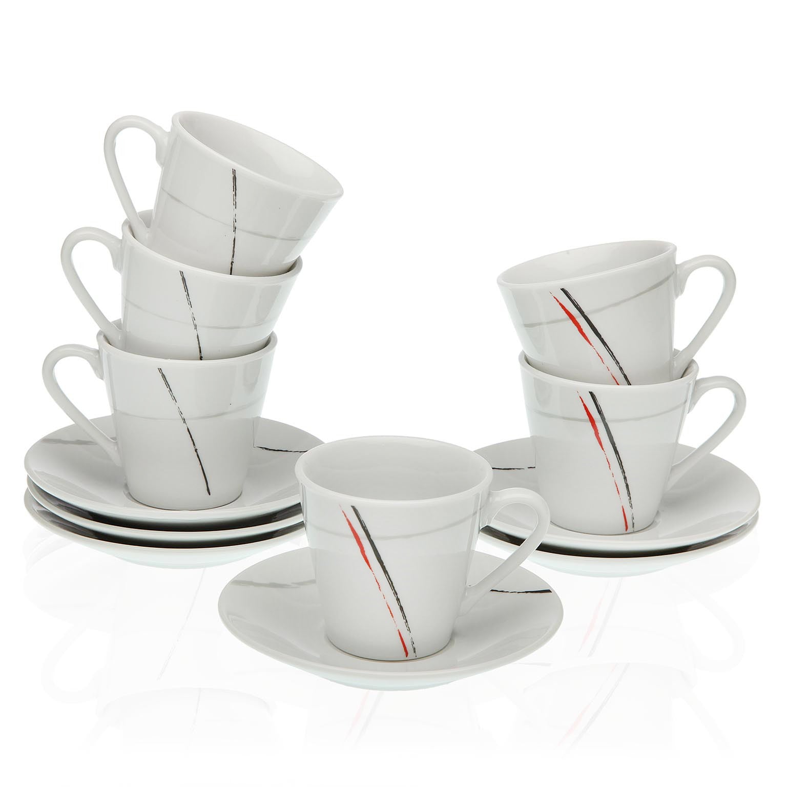 Tazzina Caffe + Piattino “GRAFFIO” (6pz+6pz) - BIONDI HOME