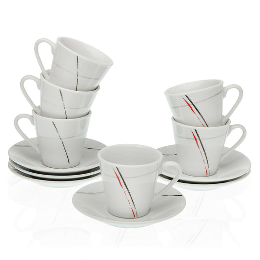 Tazzina Caffe + Piattino “GRAFFIO” (6pz+6pz) - BIONDI HOME