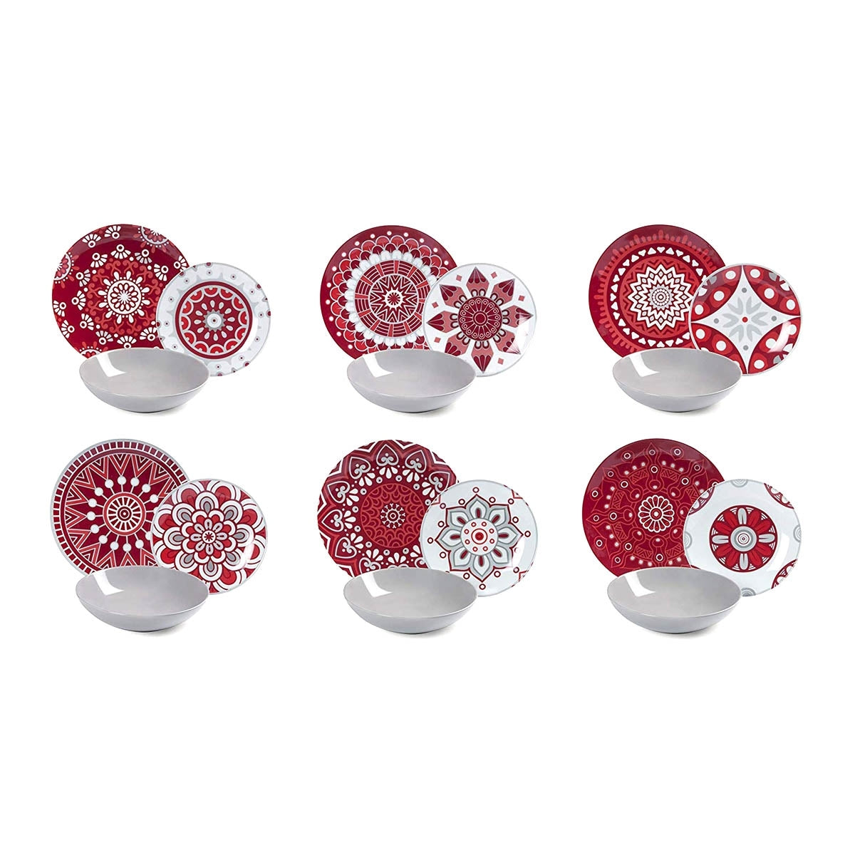 Servizio Piatti “MANDALA RED”