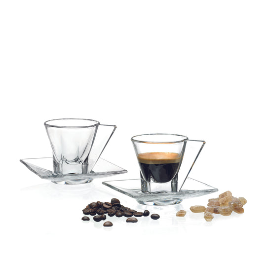 Tazzina Caffè + Piattino “ANGLE” (6pz + 6pz) - BIONDI HOME