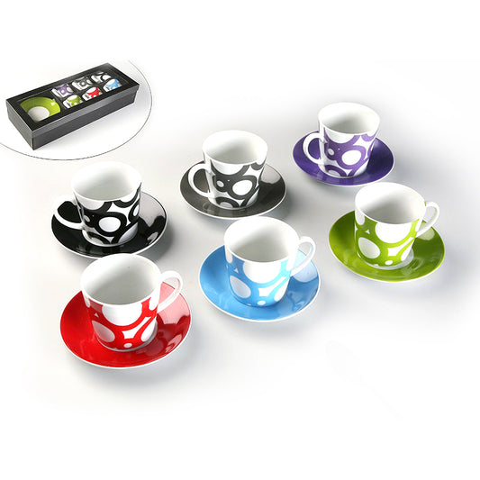 Tazza Cappuccino + Piattino “HIPPY” (6pz + 6pz) - BIONDI HOME