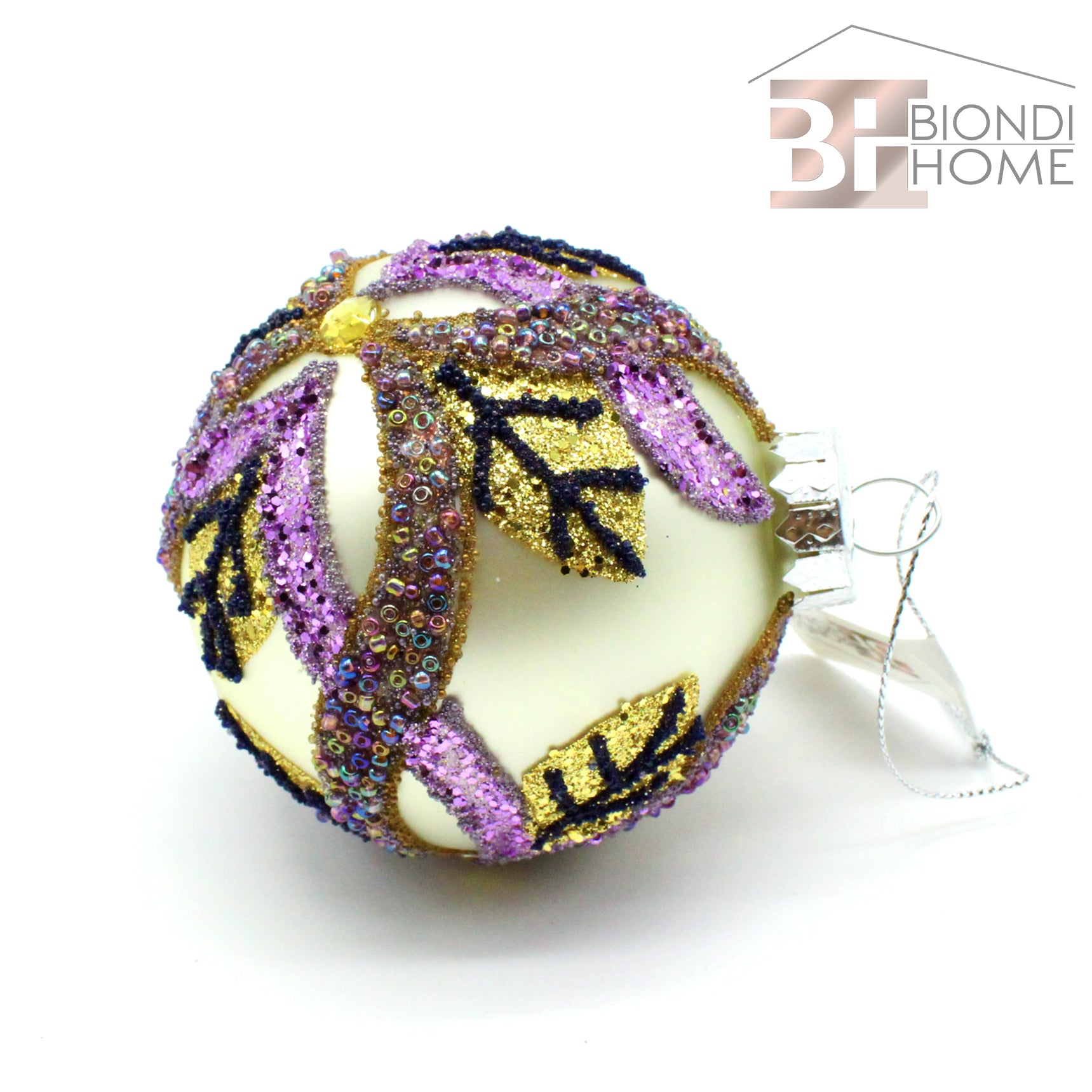 Pallina Natale “RAMI VIOLA” - BIONDI HOME