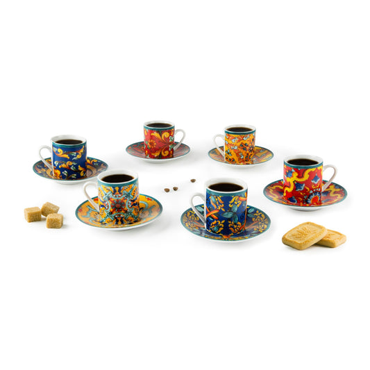 Tazzina caffè + Piattino “TRINACRIA” (6pz + 6pz)