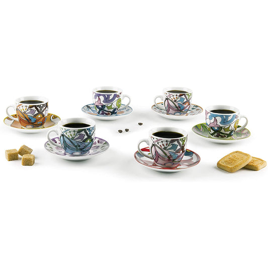 Tazzina caffè + Piattino “LISBONA” (6pz + 6pz)