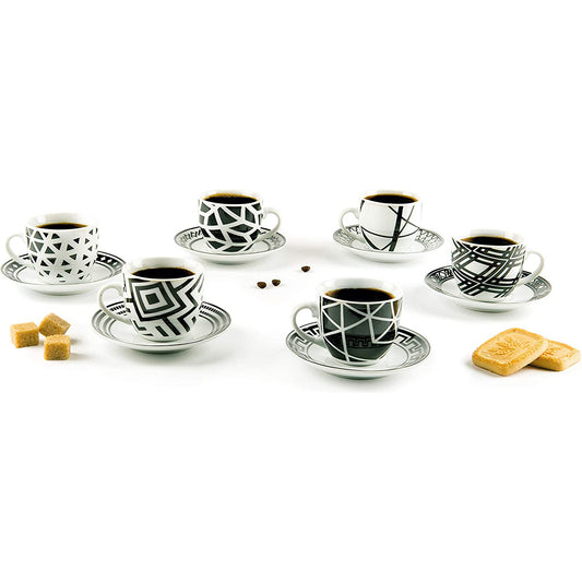 Tazzina caffè + Piattino “EMILY” (6pz + 6pz)