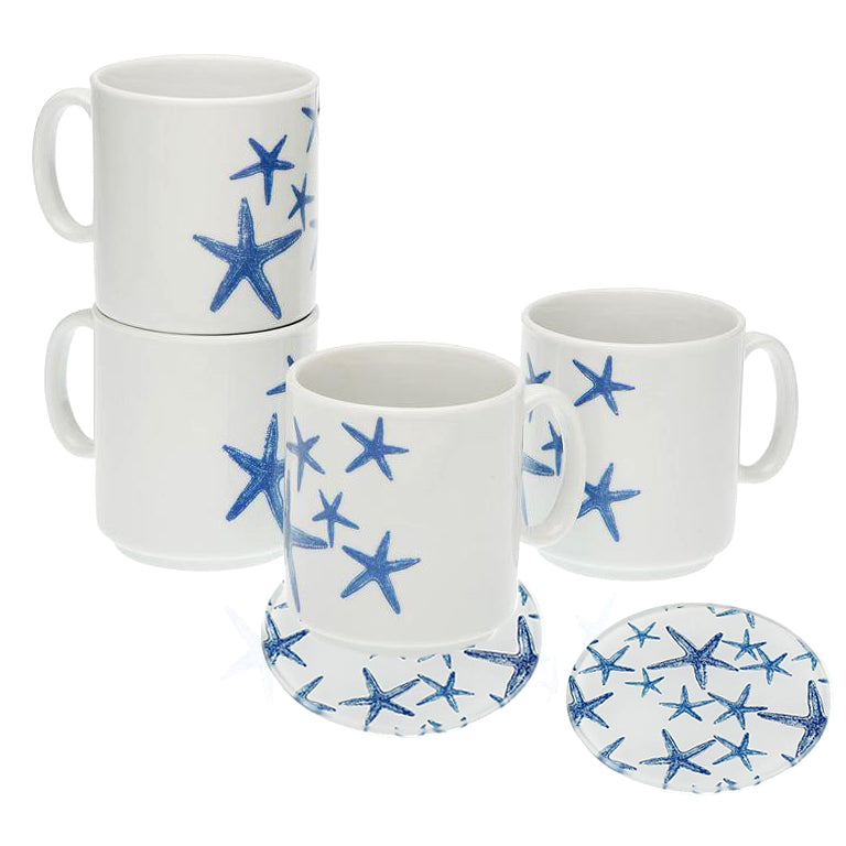 Tazza Cappuccino + Sottobicchiere “MARINA” (2pz + 2pz) - BIONDI HOME