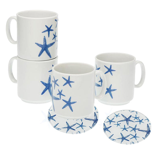 Tazza Cappuccino + Sottobicchiere “MARINA” (2pz + 2pz) - BIONDI HOME
