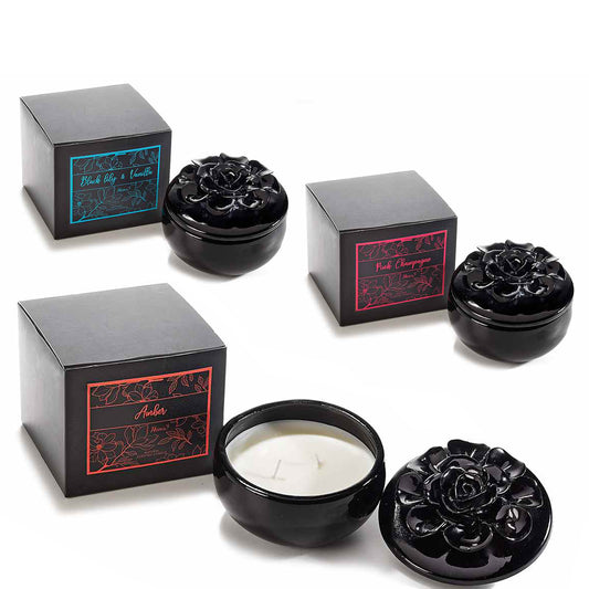 Portacandela + Candela Profumata “BLACKROSE” - BIONDI HOME