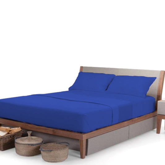 Completo Letto -BLU ROYAL- 100% Cotone (3 misure) - BIONDI HOME