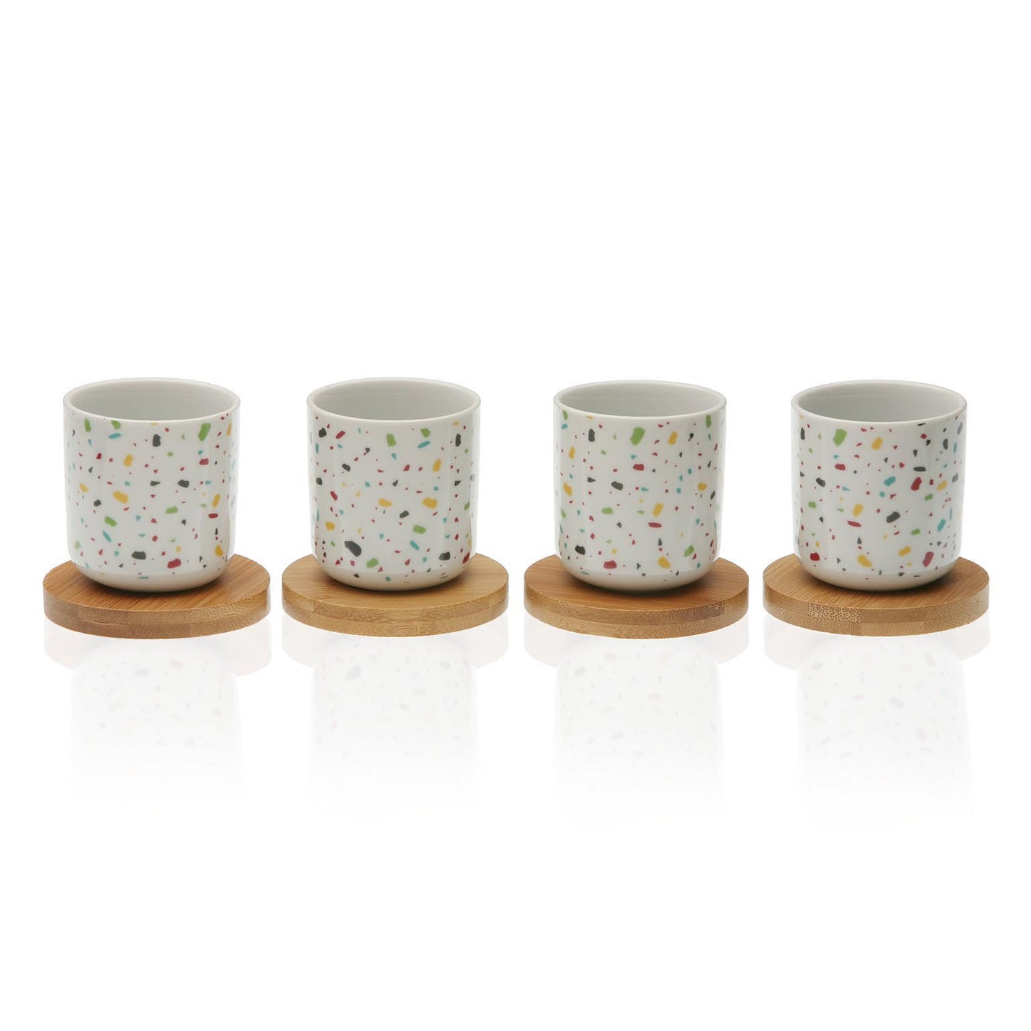 Tazzina “FUNNY” + Piattino Bamboo (4pz + 4pz) - BIONDI HOME