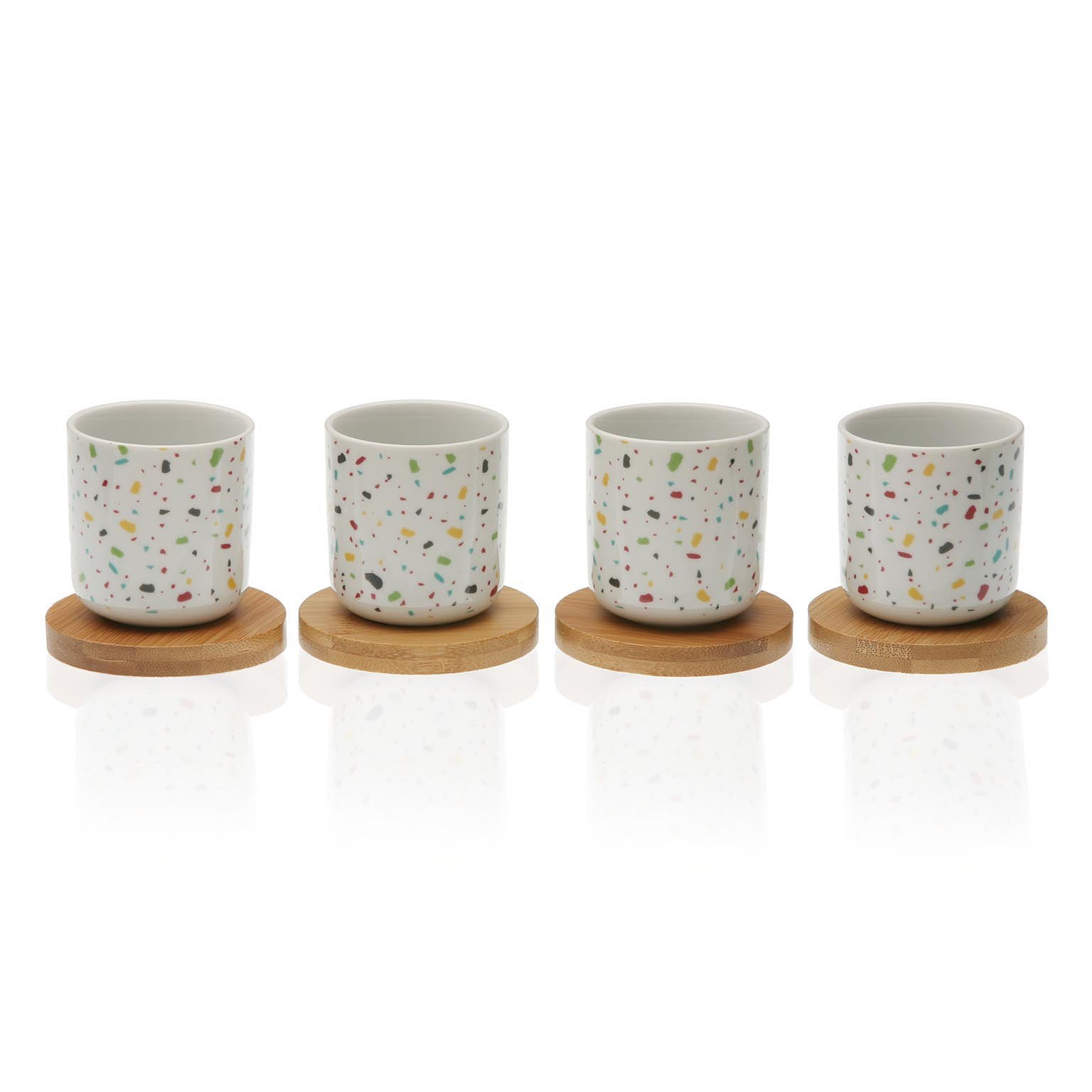 Tazzina “FUNNY” + Piattino Bamboo (4pz + 4pz) - BIONDI HOME