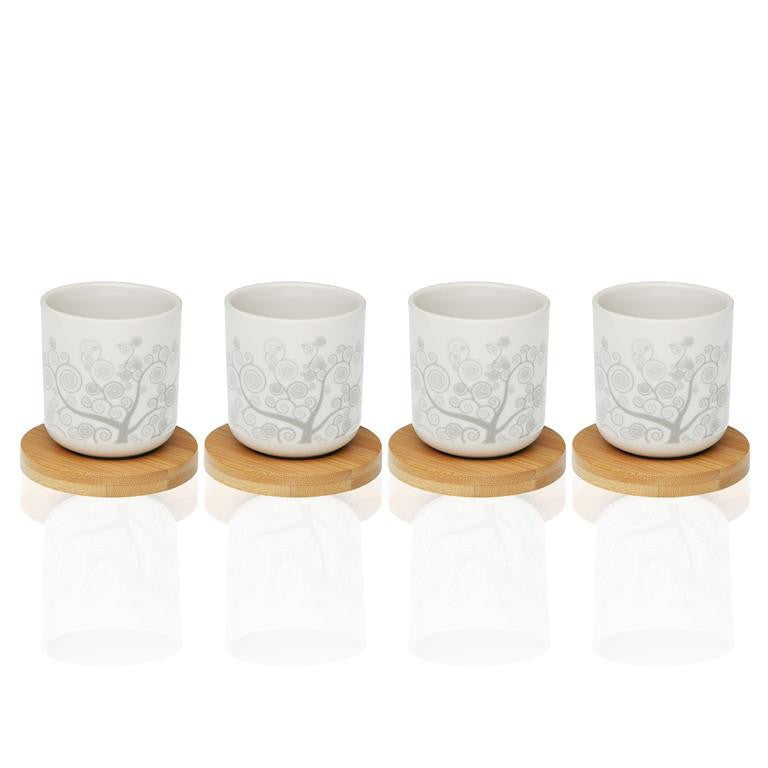 Tazzina “FUNNY” + Piattino Bamboo (4pz + 4pz) - BIONDI HOME