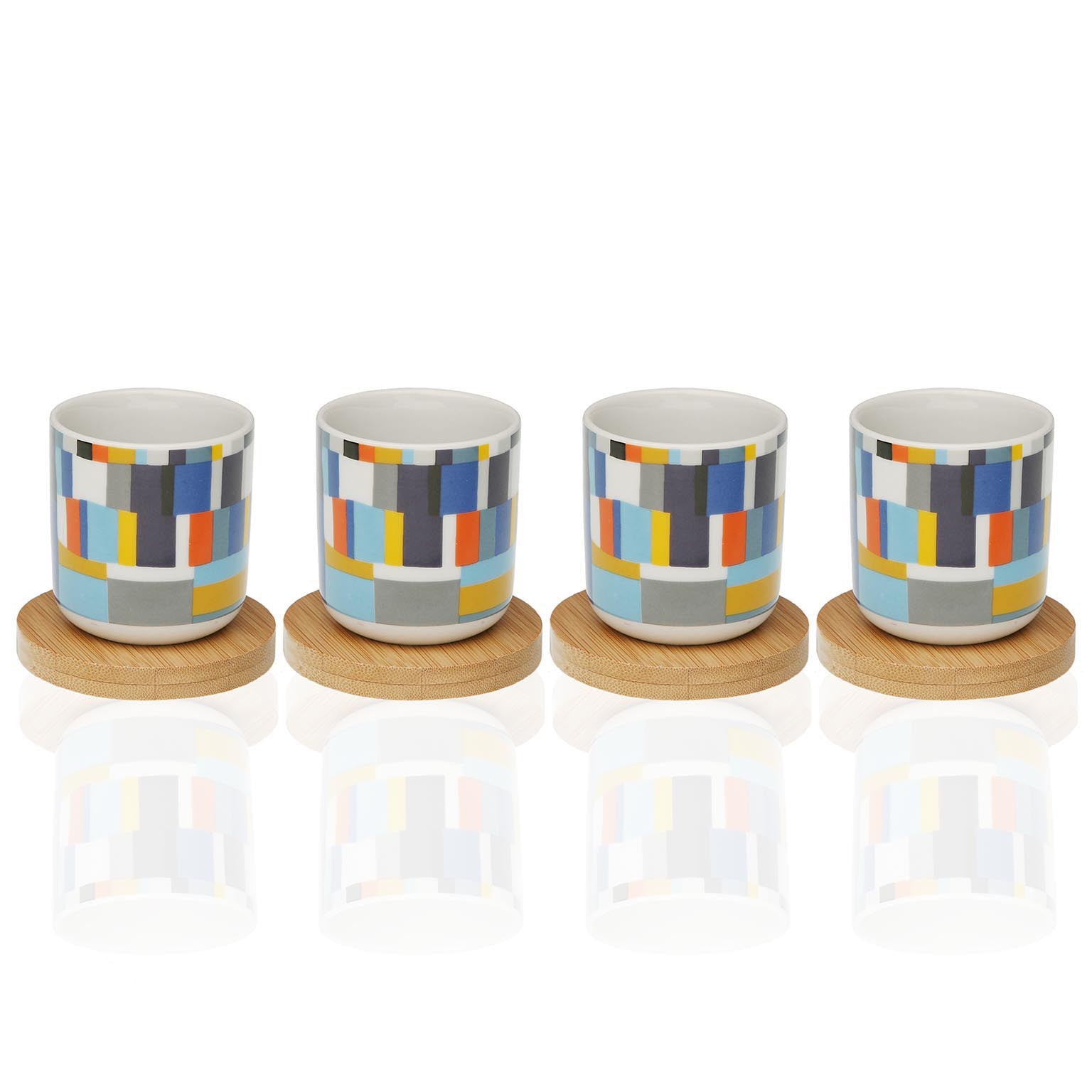 Tazzina “FUNNY” + Piattino Bamboo (4pz + 4pz) - BIONDI HOME