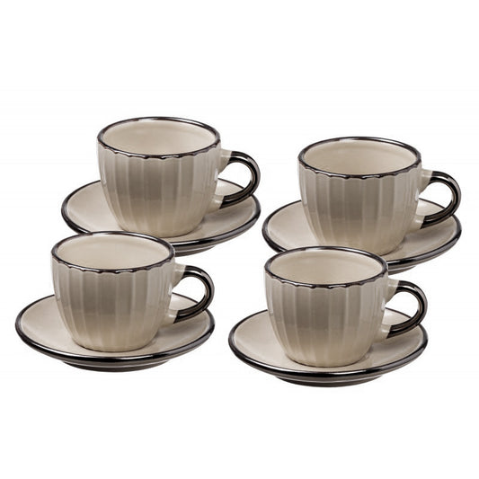 Tazzina Caffè + Piattino “SANDY” (4pz + 4pz) - BIONDI HOME