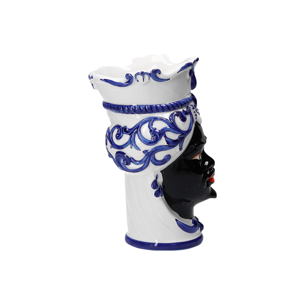 Vaso "TESTA DI MORO BLU”