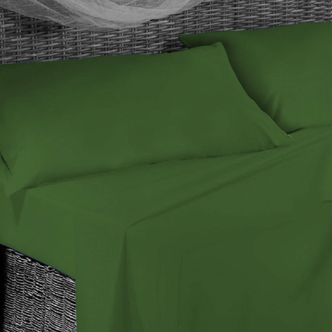 Completo Letto -VERDE SCURO- Microfibra - BIONDI HOME