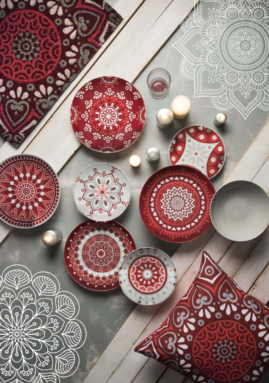Servizio Piatti “MANDALA RED”