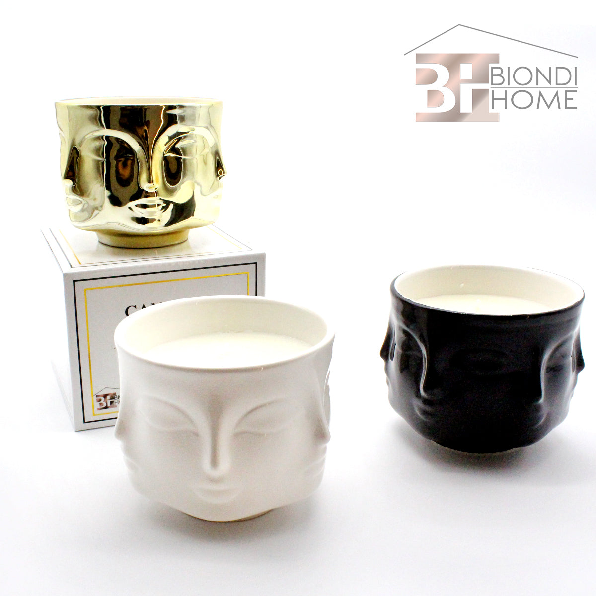 Portacandela “MULTIFACE" + Candela Profumata - BIONDI HOME
